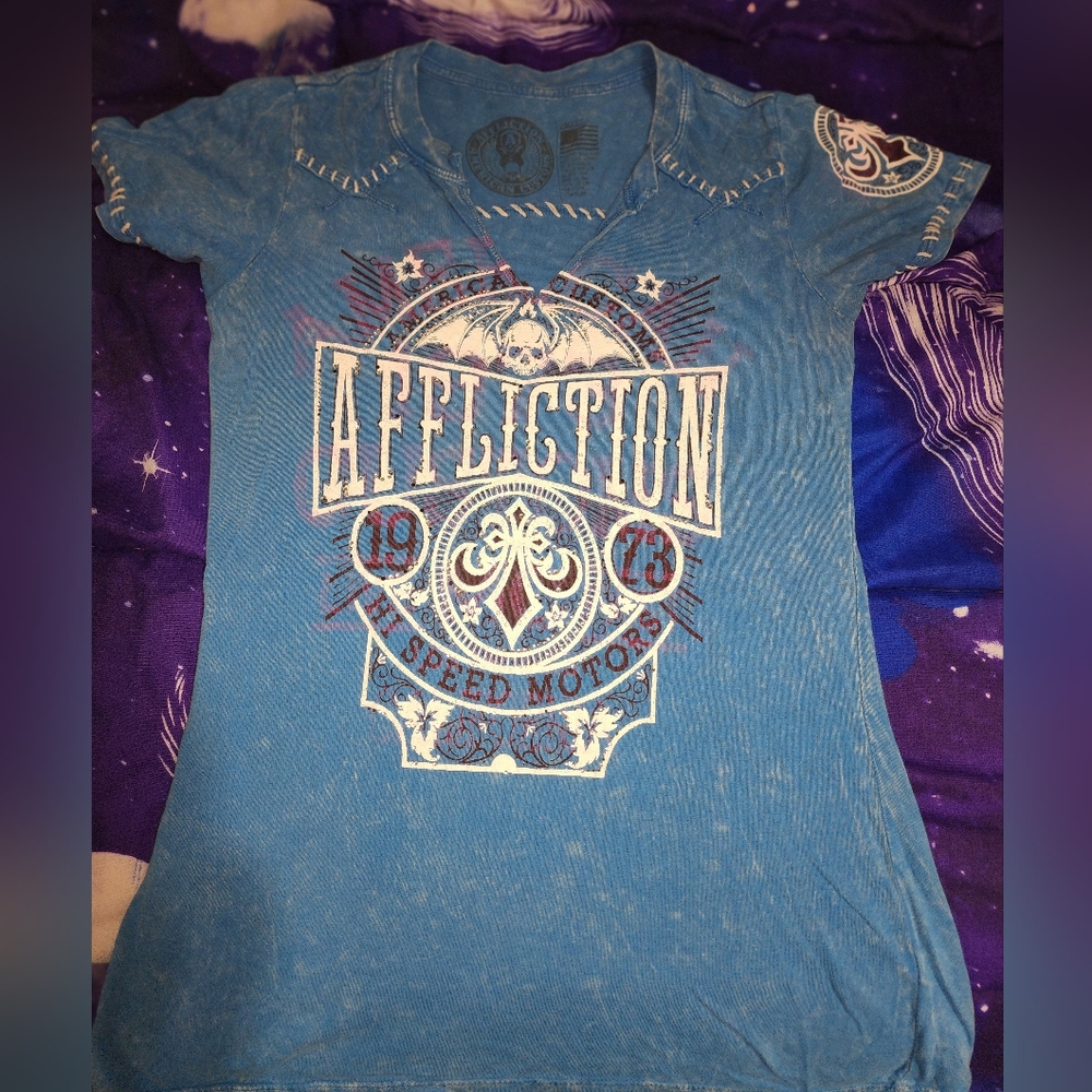 Affliction short sleeved v-neck shirt